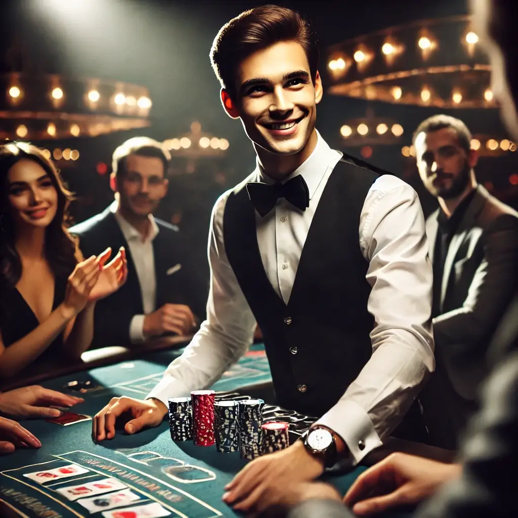 Croupier at a gaming event